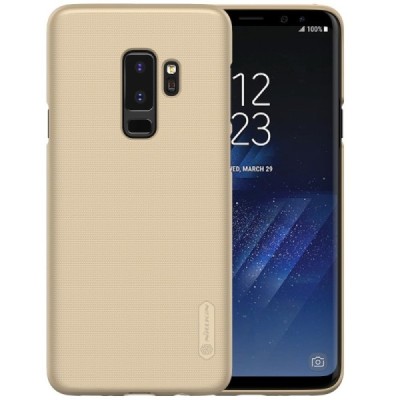 Samsung Galaxy S9+ (G965) Nillkin Frosted Shield auksinis plastikinis dėklas + apsauginė ekrano plėvelė / Priedai.lt