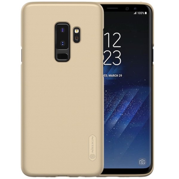 „Nillkin“ Frosted Shield dėklas - auksinis + apsauginė ekrano plėvelė (Galaxy S9+)