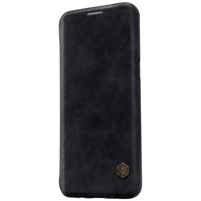 Prabangus „Nillkin“ Qin serijos juodas odinis atverčiamas Samsung Galaxy S9+ (G965) dėklas / Priedai.lt