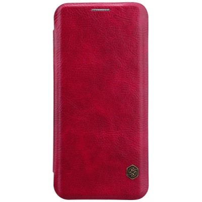 Prabangus „Nillkin“ Qin serijos raudonas odinis atverčiamas Samsung Galaxy S9+ (G965) dėklas / Priedai.lt