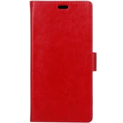 Samsung Galaxy S9+ (G965) atverčiamas raudonas odinis dėklas - piniginė / Priedai.lt