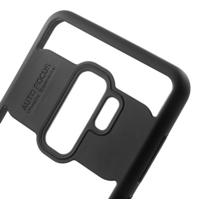Samsung Galaxy S9+ (G965) skaidrus juodos spalvos apvadais kieto silikono (TPU) dėklas / Priedai.lt