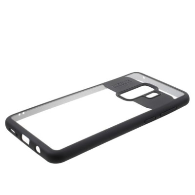 Samsung Galaxy S9+ (G965) skaidrus juodos spalvos apvadais kieto silikono (TPU) dėklas / Priedai.lt