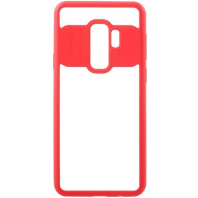 Samsung Galaxy S9+ (G965) skaidrus raudonos spalvos apvadais kieto silikono (TPU) dėklas / Priedai.lt
