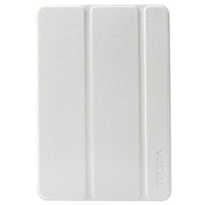 Apple iPad Mini 1 / 2 / 3 atverčiamas baltas telsda odinis dėklas - stovas / Priedai.lt