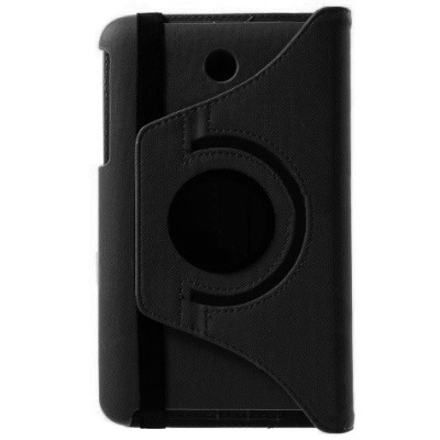 Asus Memo Pad 7 ME176C atverčiamas, sukamas 360 laipsnių, juodas odinis dėklas - stovas / Priedai.lt