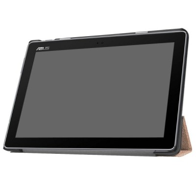 Asus ZenPad 10 (Z300C, Z300CL, Z300CG, Z301ML, Z301MFL) atverčiamas auksinis odinis dėklas - knygutė / Priedai.lt