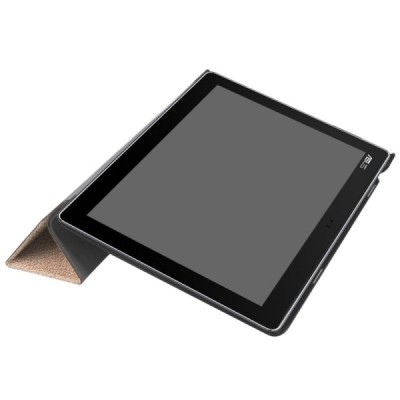 Asus ZenPad 10 (Z300C, Z300CL, Z300CG, Z301ML, Z301MFL) atverčiamas auksinis odinis dėklas - knygutė / Priedai.lt