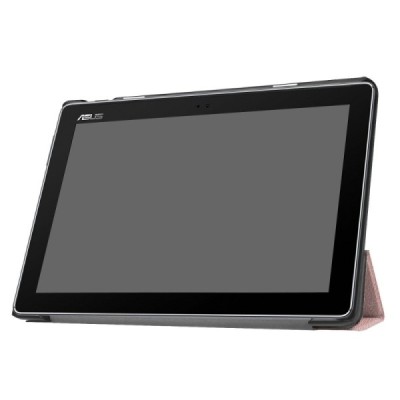 Asus ZenPad 10 (Z300C, Z300CL, Z300CG, Z301ML, Z301MFL) atverčiamas rožinis odinis dėklas - knygutė / Priedai.lt