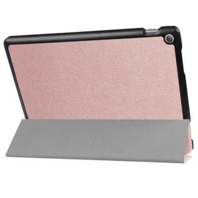 Asus ZenPad 10 (Z300C, Z300CL, Z300CG, Z301ML, Z301MFL) atverčiamas rožinis odinis dėklas - knygutė / Priedai.lt