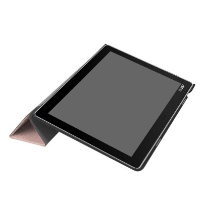 Asus ZenPad 10 (Z300C, Z300CL, Z300CG, Z301ML, Z301MFL) atverčiamas rožinis odinis dėklas - knygutė / Priedai.lt