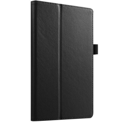 Lenovo Tab2 A8-50 (Tab3 8.0) atverčiamas Litchi juodas odinis dėklas - knyguė / Priedai.lt
