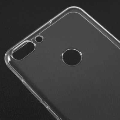 Huawei P smart 2018 (Enjoy 7S) skaidrus (permatomas) kieto silikono TPU ploniausias pasaulyje bespalvis dėklas / Priedai.lt