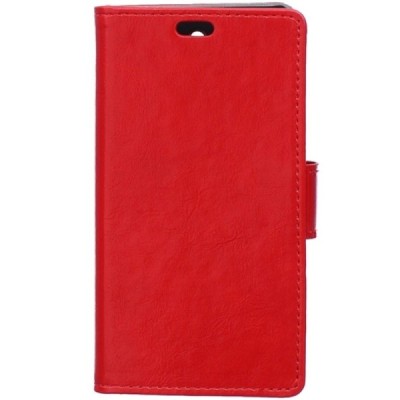 Samsung Galaxy Xcover 3 (G388) atverčiamas raudonas odinis dėklas - piniginė / Priedai.lt