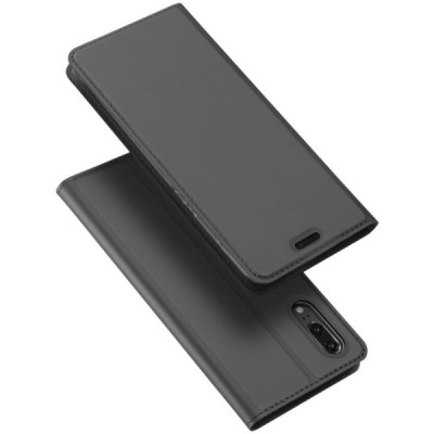 „Dux Ducis“ Skin serijos Huawei P20 juodas odinis atverčiamas dėklas / Priedai.lt