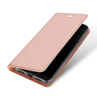 „Dux Ducis“ Skin serijos Huawei P20 rožinis odinis atverčiamas dėklas / Priedai.lt