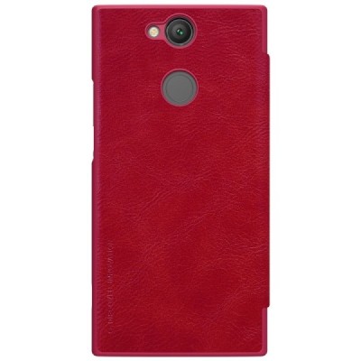 Prabangus „Nillkin“ Qin serijos raudonas odinis atverčiamas Sony Xperia XA2 (XA2 Dual) dėklas - knygutė / Priedai.lt