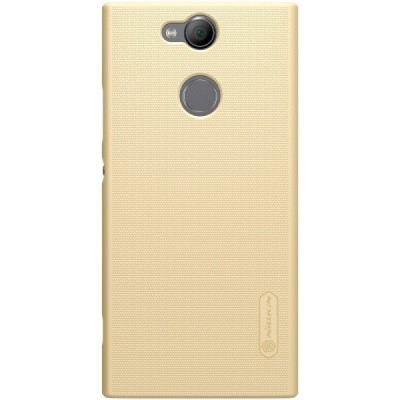 Nillkin Frosted Shield Sony Xperia XA2 (XA2 Dual) auksinis plastikinis dėklas + apsauginė ekrano plėvelė / Priedai.lt