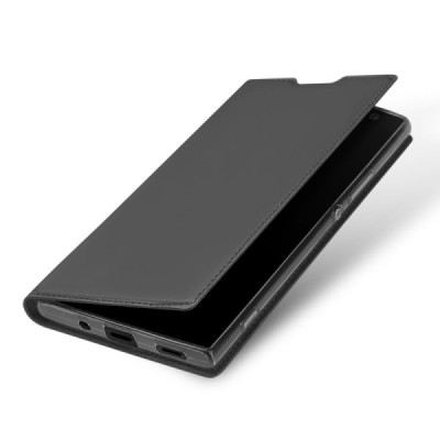 „Dux Ducis“ Skin serijos Sony Xperia XA2 (XA2 Dual) juodas odinis atverčiamas dėklas / Priedai.lt