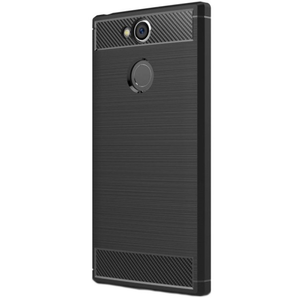„Carbon“ kieto silikono (TPU) dėklas - juodas (Xperia XA2)