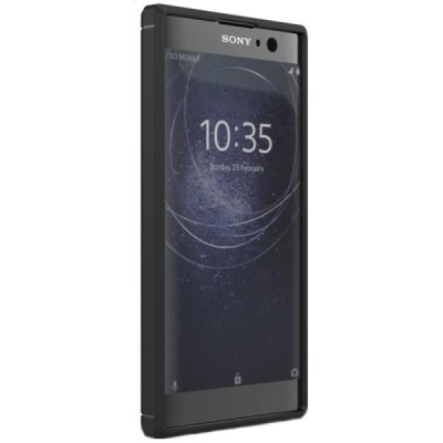 Sony Xperia XA2 (XA2 Dual) „Carbon“ kieto silikono TPU juodas dėklas - nugarėlė / Priedai.lt