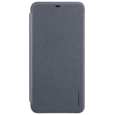 Huawei P20 Lite (Nova 3e) pilkas odinis atverčiamas Nillkin Sparkle dėklas / Priedai.lt
