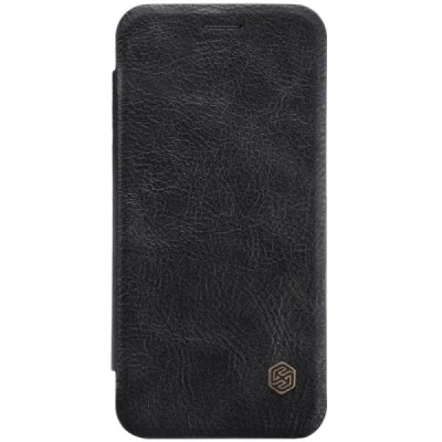 Prabangus „Nillkin“ Qin serijos juodas odinis atverčiamas Huawei P20 Lite (Nova 3e) dėklas - knygutė / Priedai.lt