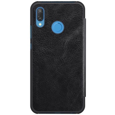 Prabangus „Nillkin“ Qin serijos juodas odinis atverčiamas Huawei P20 Lite (Nova 3e) dėklas - knygutė / Priedai.lt