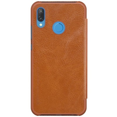 Prabangus „Nillkin“ Qin serijos rudas odinis atverčiamas Huawei P20 Lite (Nova 3e) dėklas - knygutė / Priedai.lt