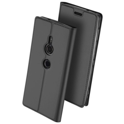 „Dux Ducis“ Skin serijos Sony Xperia XZ2 juodas odinis atverčiamas dėklas / Priedai.lt