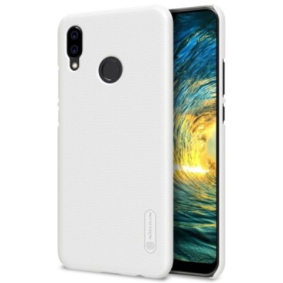 Nillkin Frosted Shield Huawei P20 Lite (Nova 3e) baltas plastikinis dėklas + apsauginė ekrano plėvelė / Priedai.lt