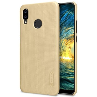 Nillkin Frosted Shield Huawei P20 Lite (Nova 3e) auksinis plastikinis dėklas + apsauginė ekrano plėvelė / Priedai.lt
