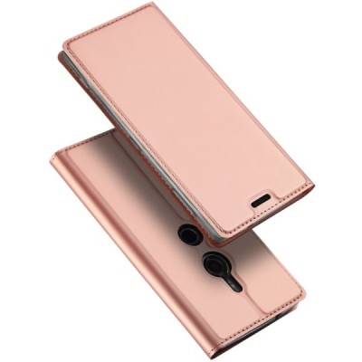 „Dux Ducis“ Skin serijos Sony Xperia XZ2 rožinis odinis atverčiamas dėklas / Priedai.lt
