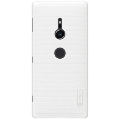 Nillkin Frosted Shield Sony Xperia XZ2 baltas plastikinis dėklas + apsauginė ekrano plėvelė / Priedai.lt