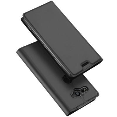 „Dux Ducis“ Skin serijos Sony Xperia XZ2 Compact juodas odinis atverčiamas dėklas / Priedai.lt