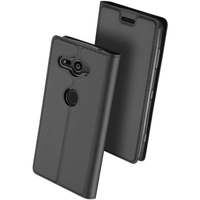 „Dux Ducis“ Skin serijos Sony Xperia XZ2 Compact juodas odinis atverčiamas dėklas / Priedai.lt