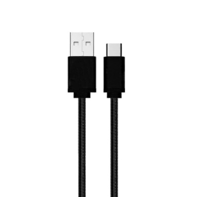 „Bullet“ nylon micro usb juodas laidas 1 m. / Priedai.lt