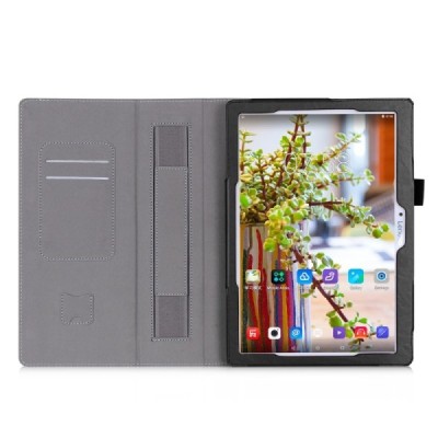 Lenovo Tab 3 10.1" TB-X103F ir Tab 2 A10-30 atverčiamas juodas odinis dėklas (sulankstomas) / Priedai.lt