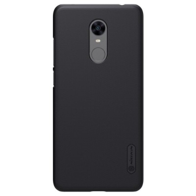 Xiaomi Redmi 5 Plus Nillkin Frosted Shield juodas plastikinis dėklas + apsauginė ekrano plėvelė / Priedai.lt