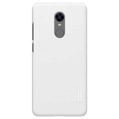 Xiaomi Redmi 5 Plus Nillkin Frosted Shield baltas plastikinis dėklas + apsauginė ekrano plėvelė / Priedai.lt