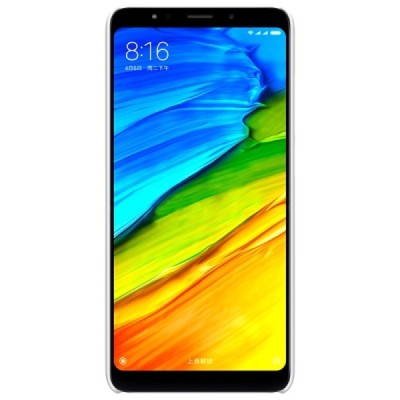 Xiaomi Redmi 5 Plus Nillkin Frosted Shield baltas plastikinis dėklas + apsauginė ekrano plėvelė / Priedai.lt