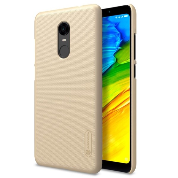 „Nillkin“ Frosted Shield dėklas - auksinis + apsauginė ekrano plėvelė (Redmi 5 Plus)