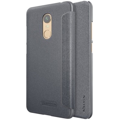 Xiaomi Redmi 5 Plus pilkas odinis atverčiamas Nillkin Sparkle dėklas / Priedai.lt