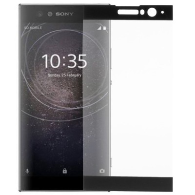Sony Xperia XA2 (XA2 Dual) „Calans“ 9H Tempered Glass sustiprintos apsaugos juodas pilnai dengiantis apsauginis ekrano stiklas 0