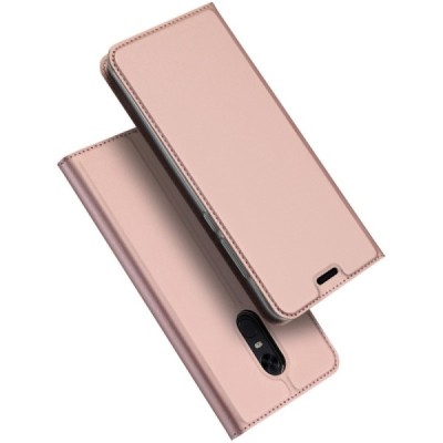 „Dux Ducis“ Skin serijos Xiaomi Redmi 5 Plus rožinis odinis atverčiamas dėklas / Priedai.lt