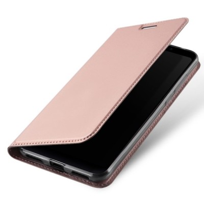 „Dux Ducis“ Skin serijos Xiaomi Redmi 5 Plus rožinis odinis atverčiamas dėklas / Priedai.lt