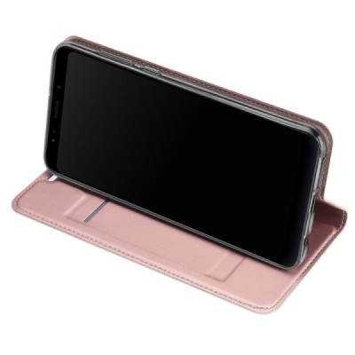 „Dux Ducis“ Skin serijos Xiaomi Redmi 5 Plus rožinis odinis atverčiamas dėklas / Priedai.lt