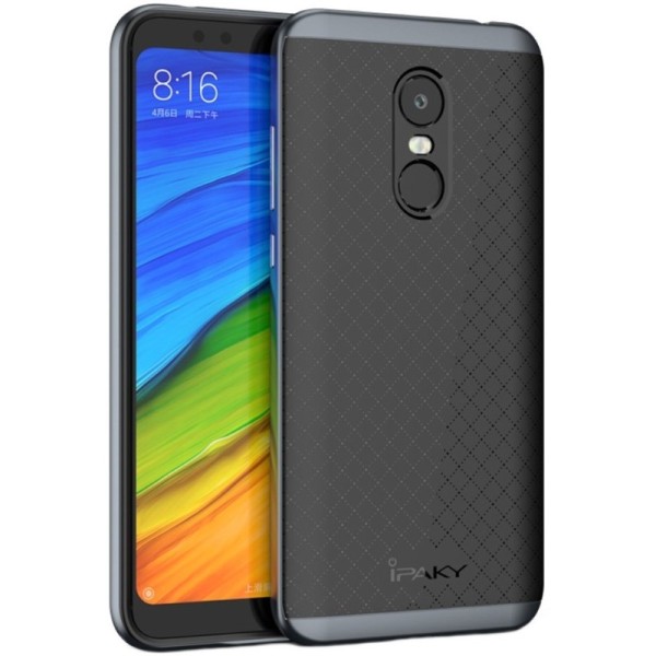„IPAKY“ kieto silikono (TPU) dėklas - juodas / pilkas (Redmi 5 Plus)