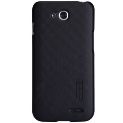 LG L90 Dual (D410) Nillkin Frosted Shield juodas plastikinis dėklas + apsauginė ekrano plėvelė / Priedai.lt