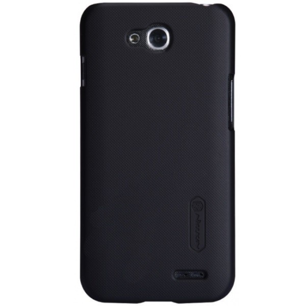 „Nillkin“ Frosted Shield dėklas - juodas + apsauginė ekrano plėvelė (L90 Dual)